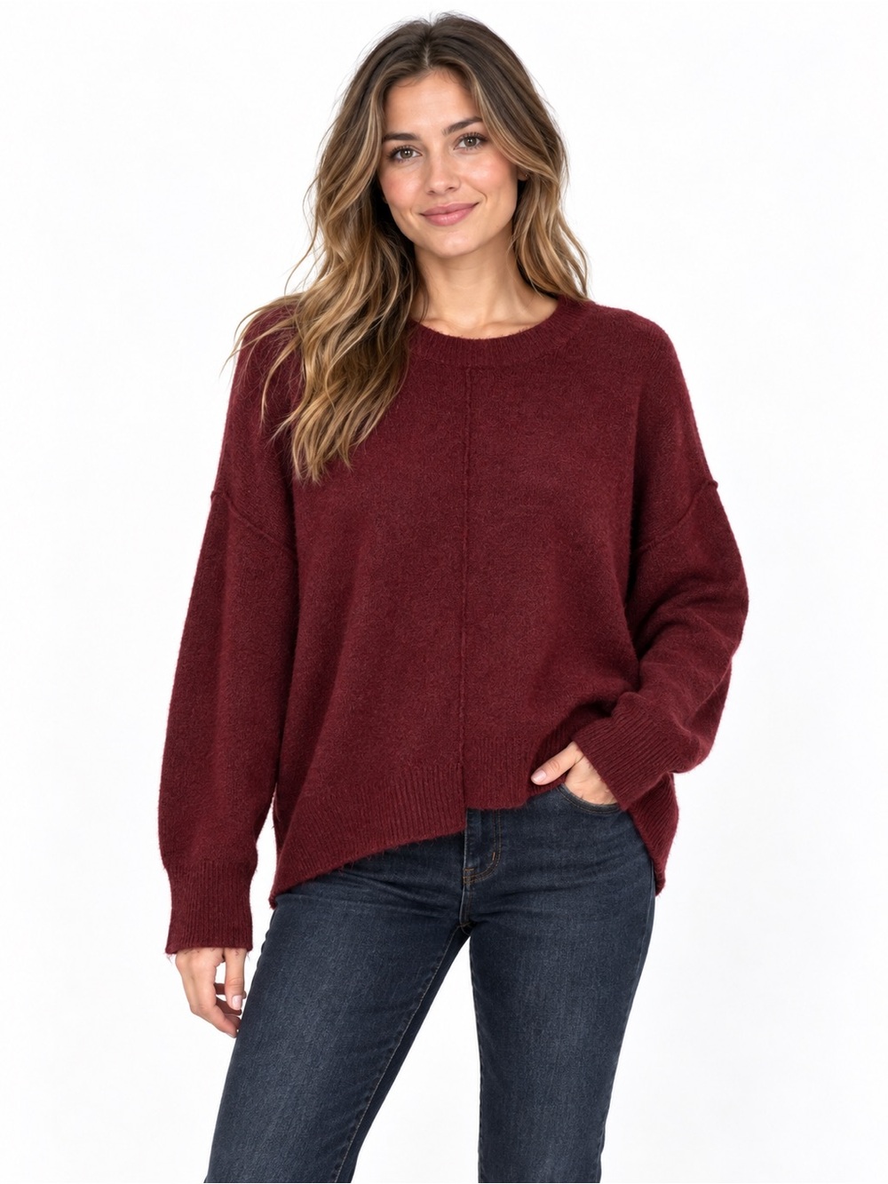 The Workshop Women’s Dark Burgundy Crewneck Sweater Size Small